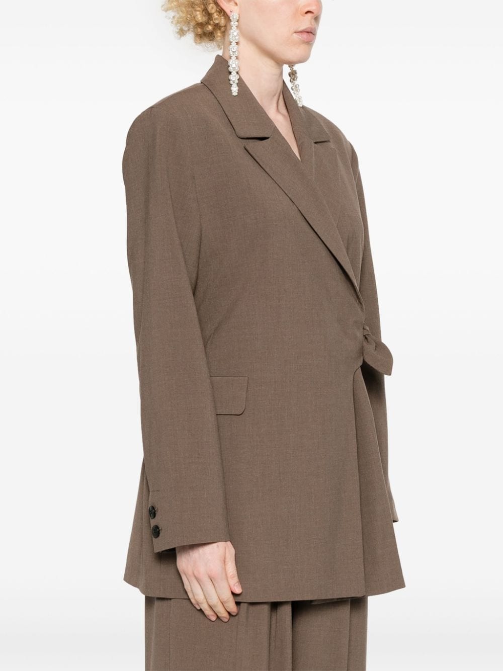 knot-belt wrap blazer - 3