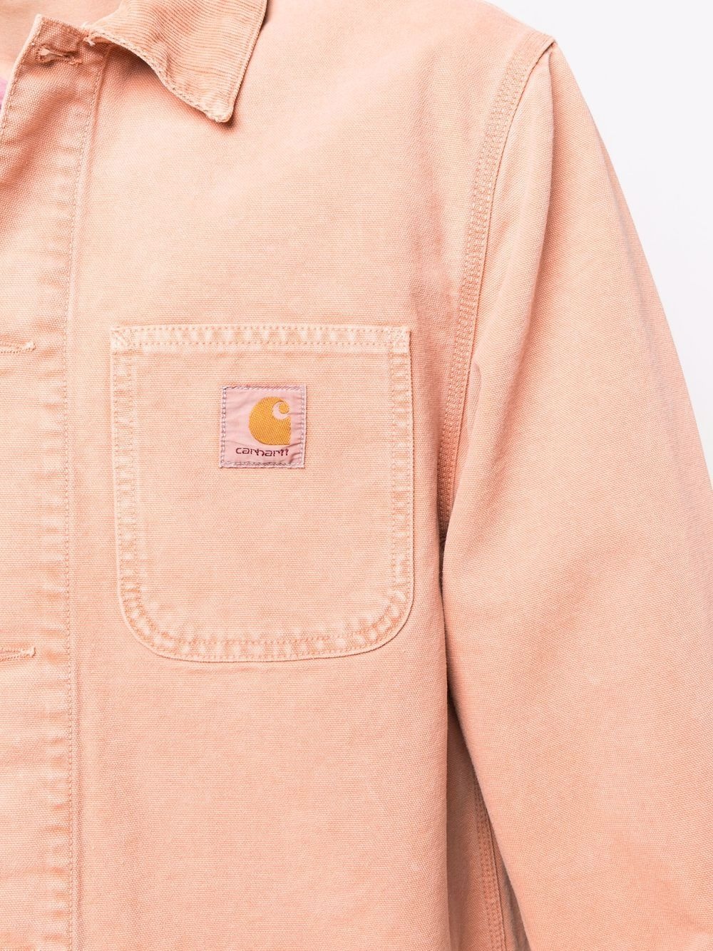 logo-patch shirt jacket - 5