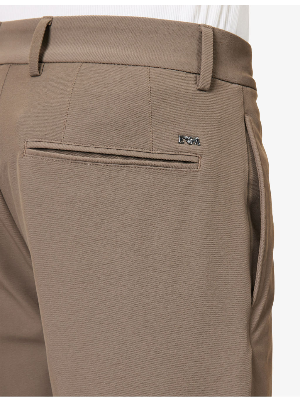 Logo-Plaque Flat Front Woven Trousers - 5