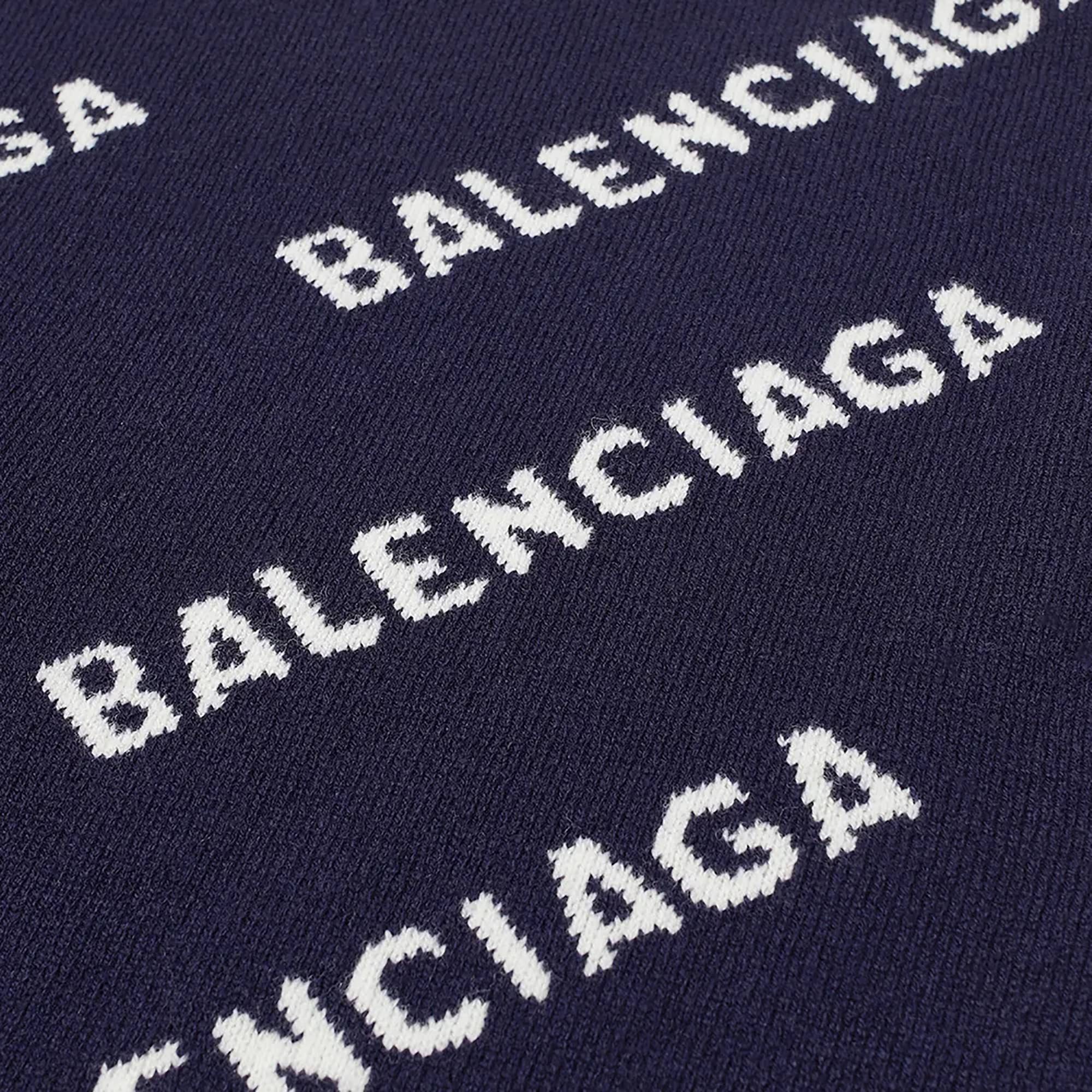 Balenciaga Allover Logo Crewneck 'Black/White' - 2