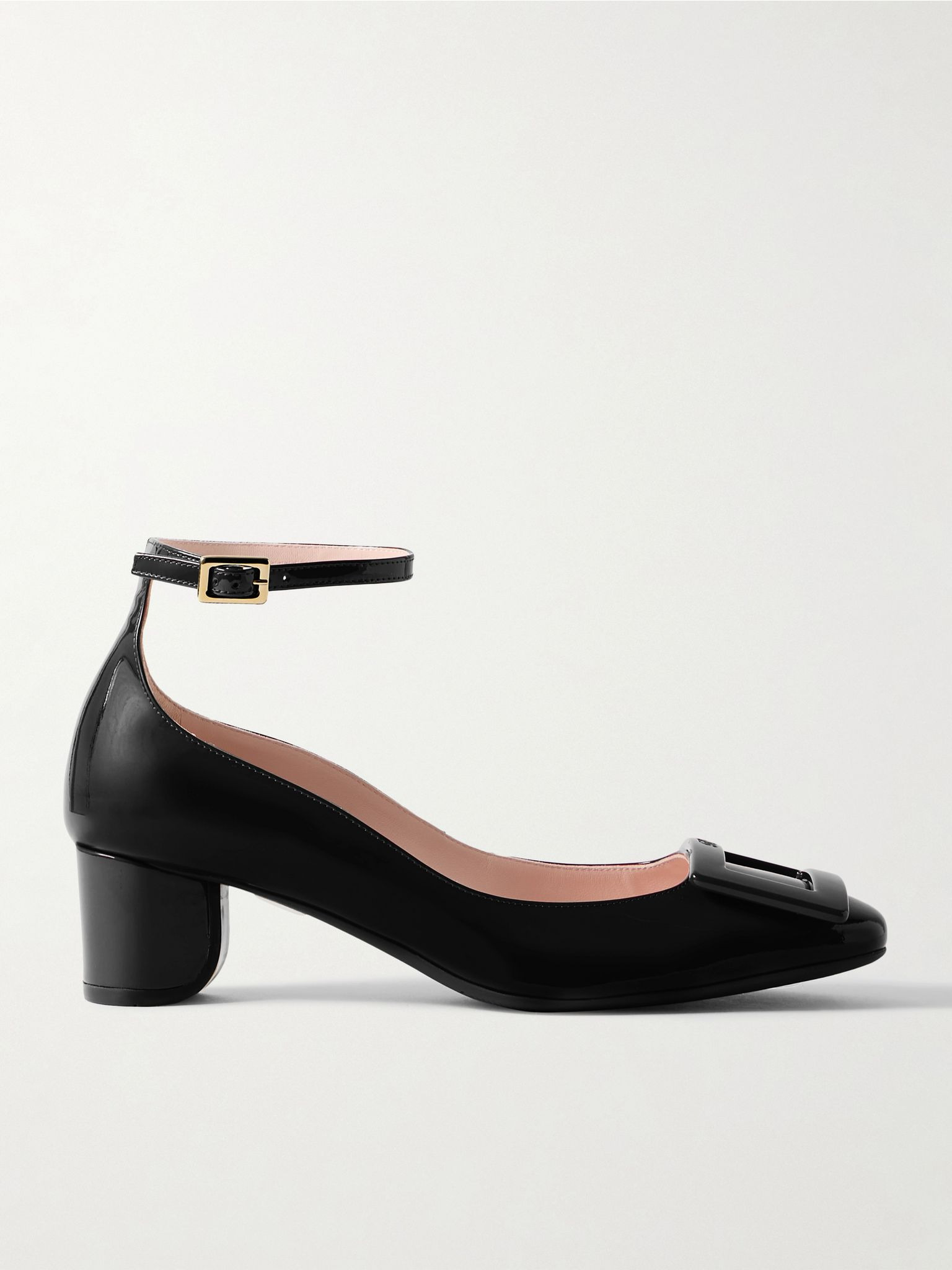 45 buckled patent-leather pumps Black - 1