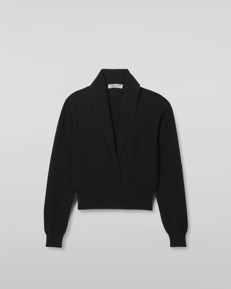 Crathie Black Shawl Cashmere Cardigan 1