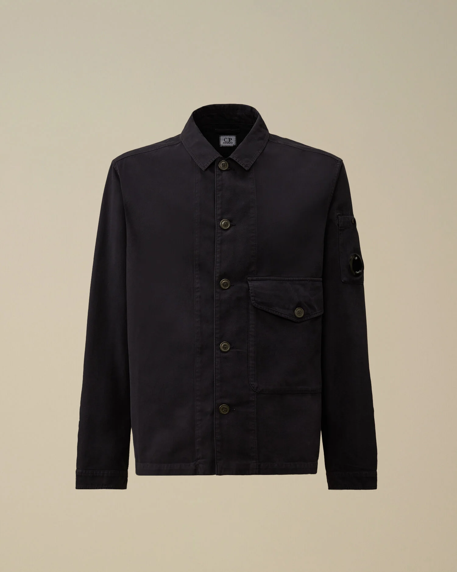 Vintage Army Structure Lens Button Overshirt - 1