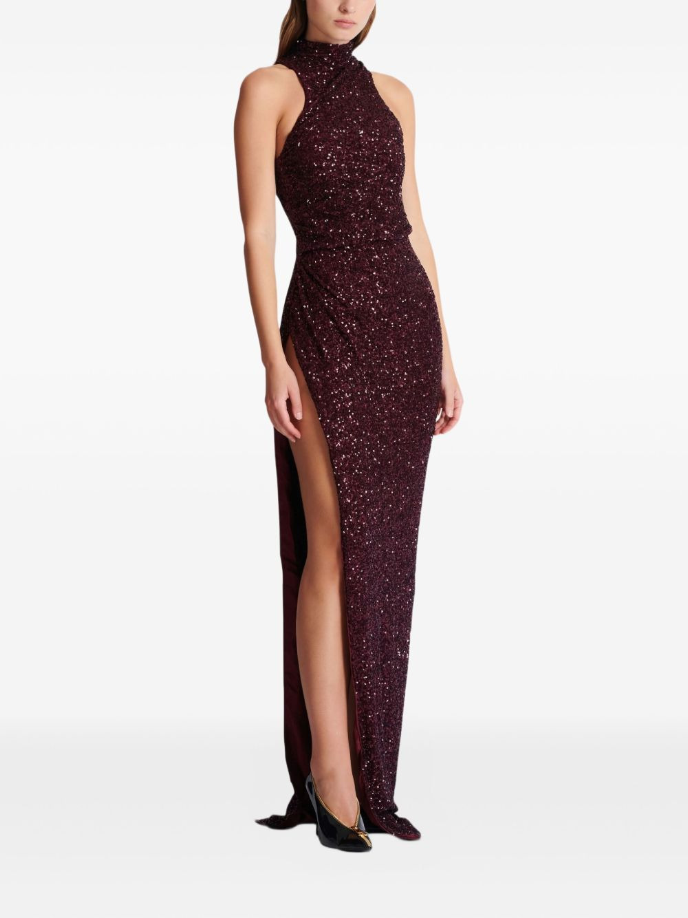 high-neck sequin dress - 3