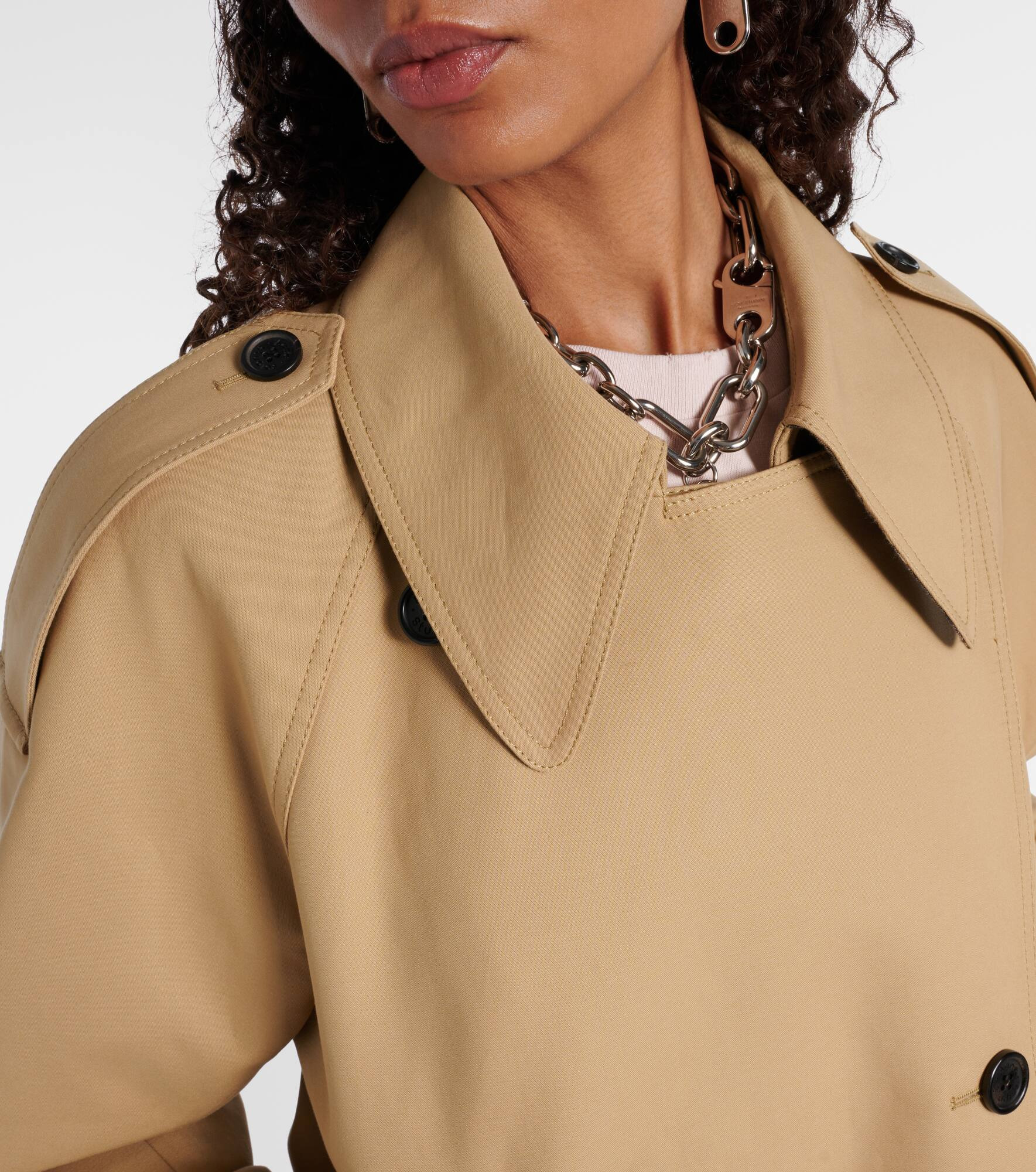 Cotton satin trench coat - 4