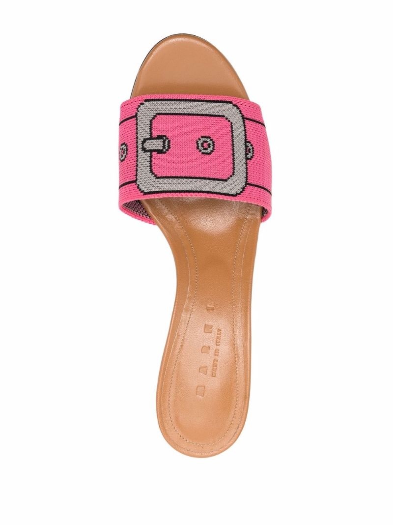 buckle-print mules - 4