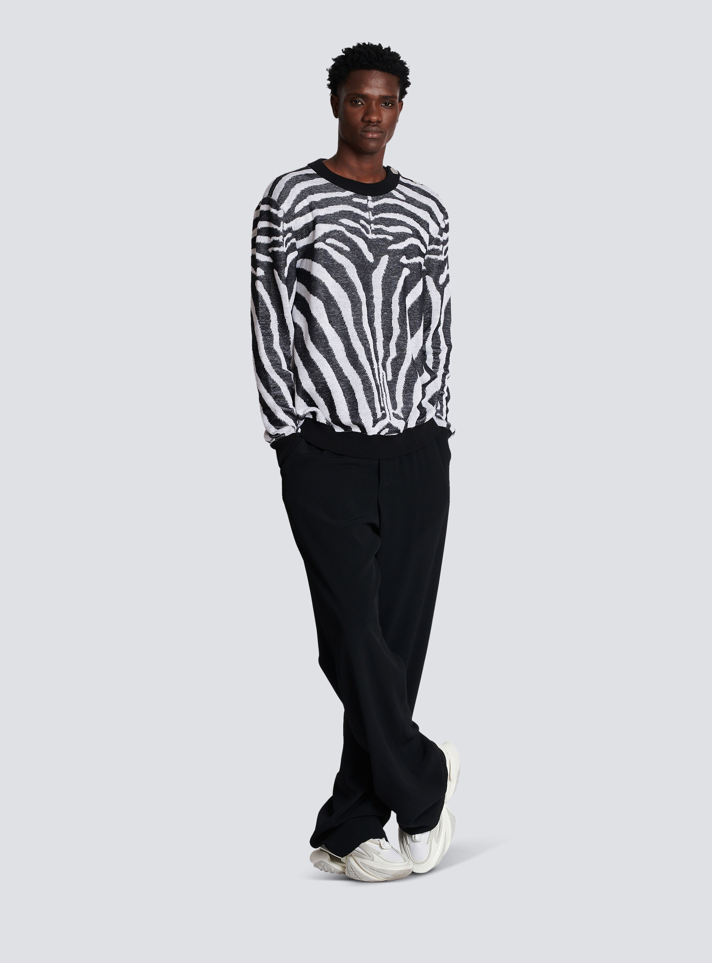 Zebra print linen jumper - 3