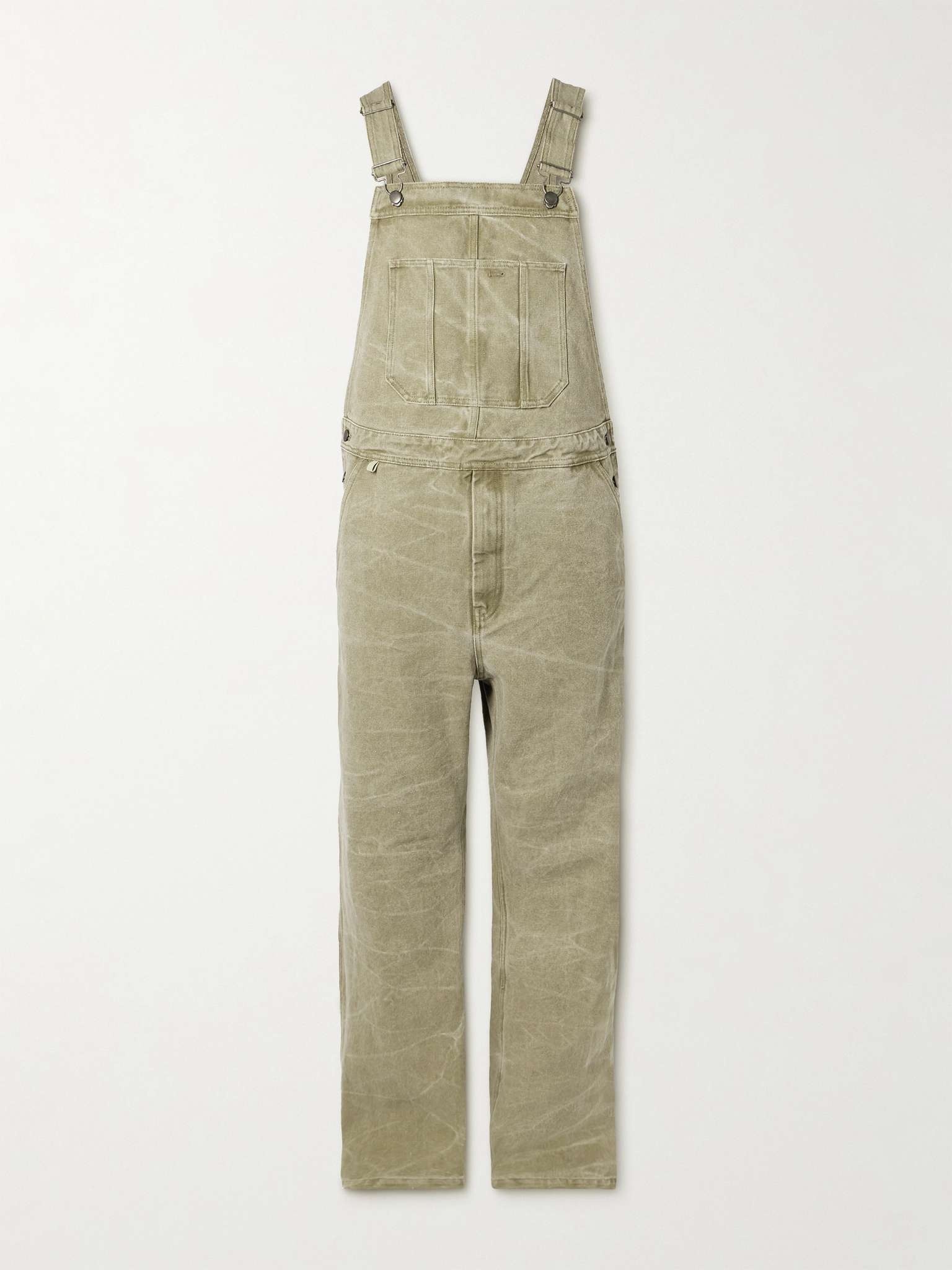 Wide-Leg Canvas Overalls - 1