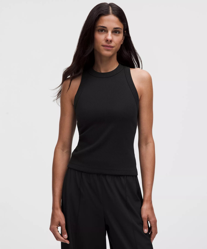 Ribbed Heavyweight Cotton-Blend Racerback Tank Top 1