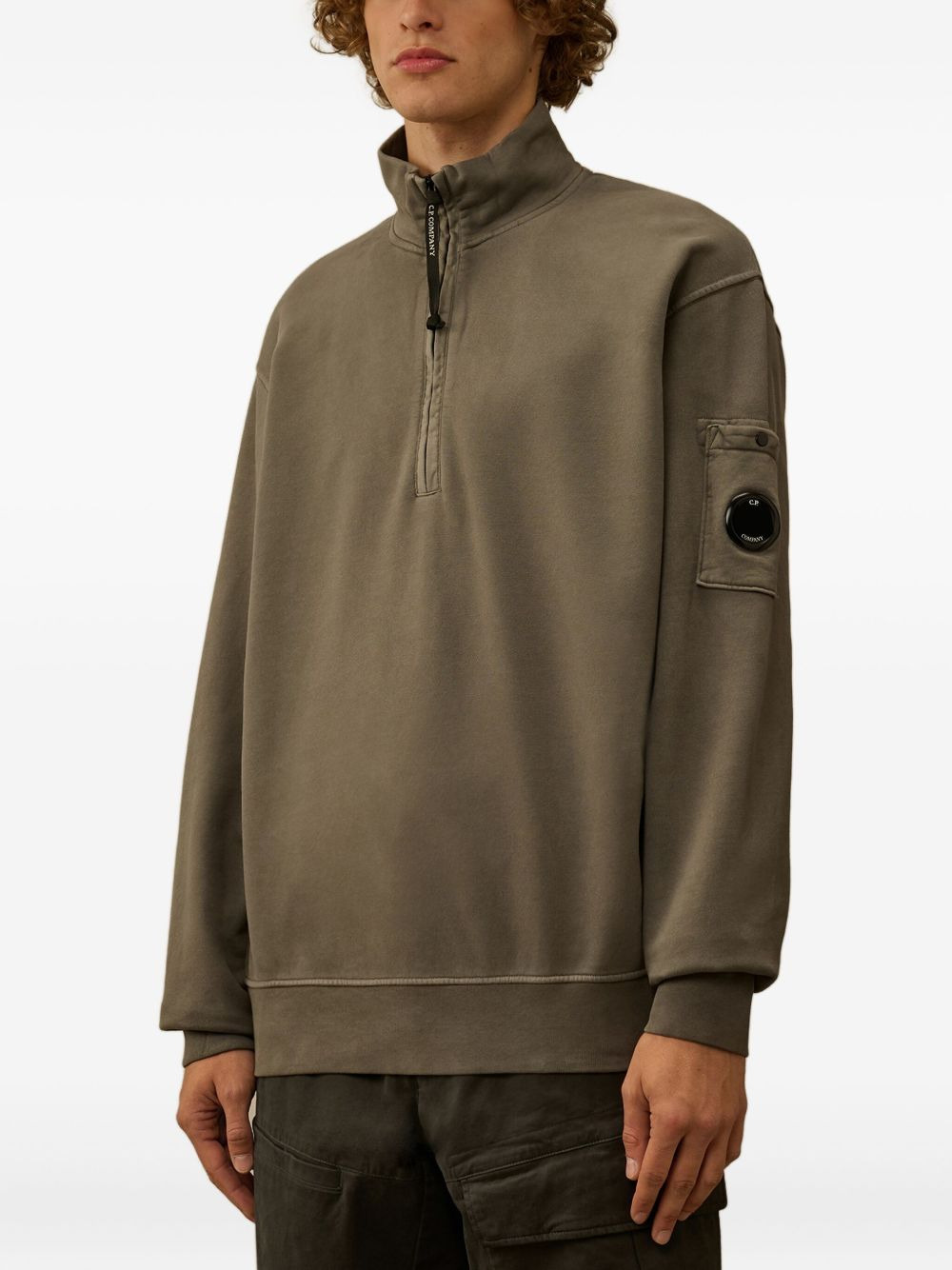 half-zip lens-pocket sweatshirt - 3