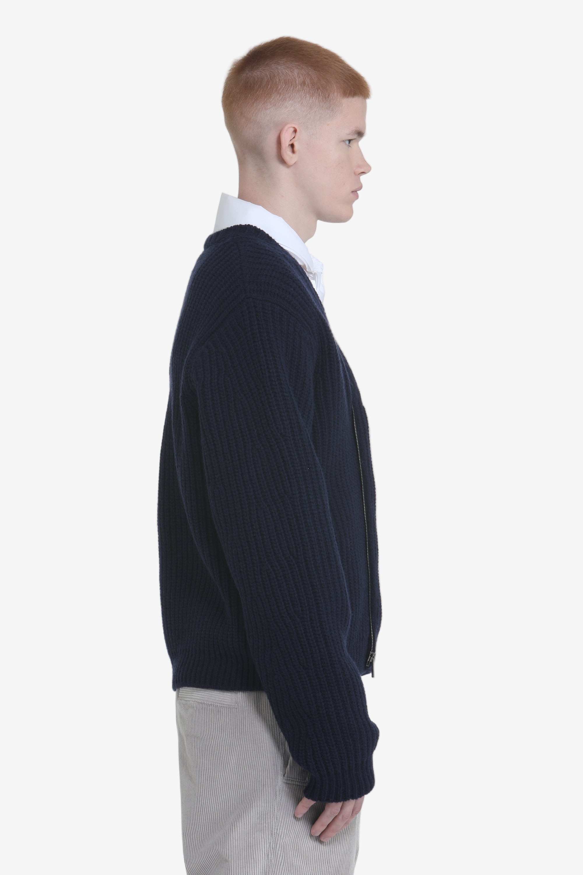V-NECK SWEATER WITH BUTTONS AND ZIP - 4