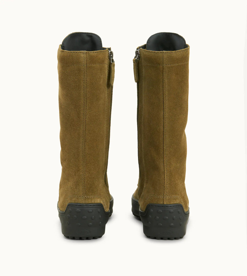 Tod's WINTER GOMMINO ANKLE BOOTS IN SUEDE - GREEN outlook
