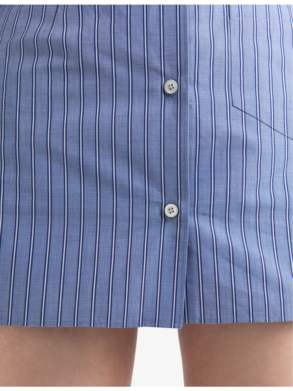Striped patch-pocket cotton mini skirt - 5
