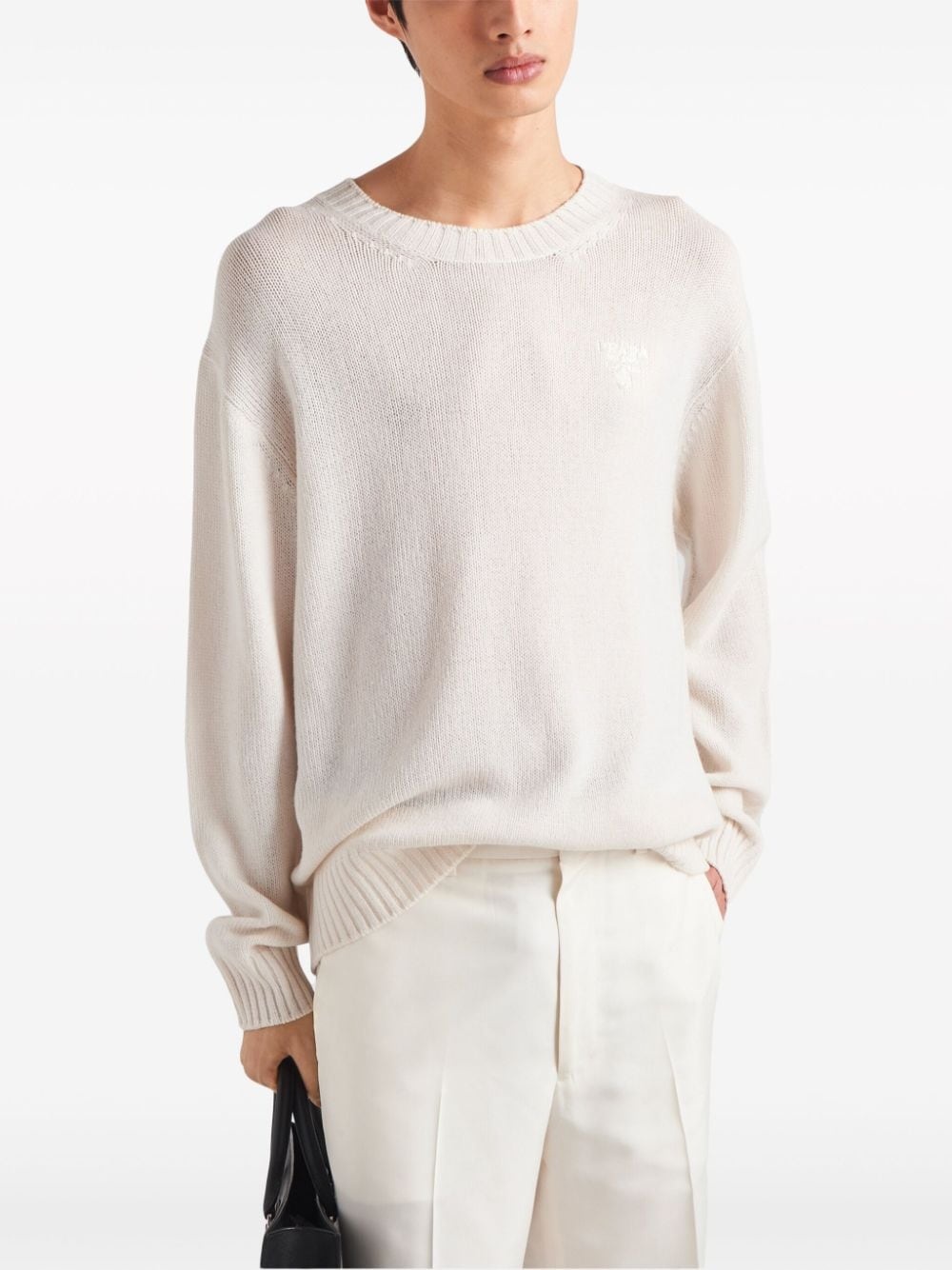 logo-embroidered cashmere jumper - 5