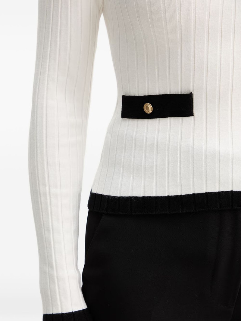 contrast-trim V-neck sweater 5