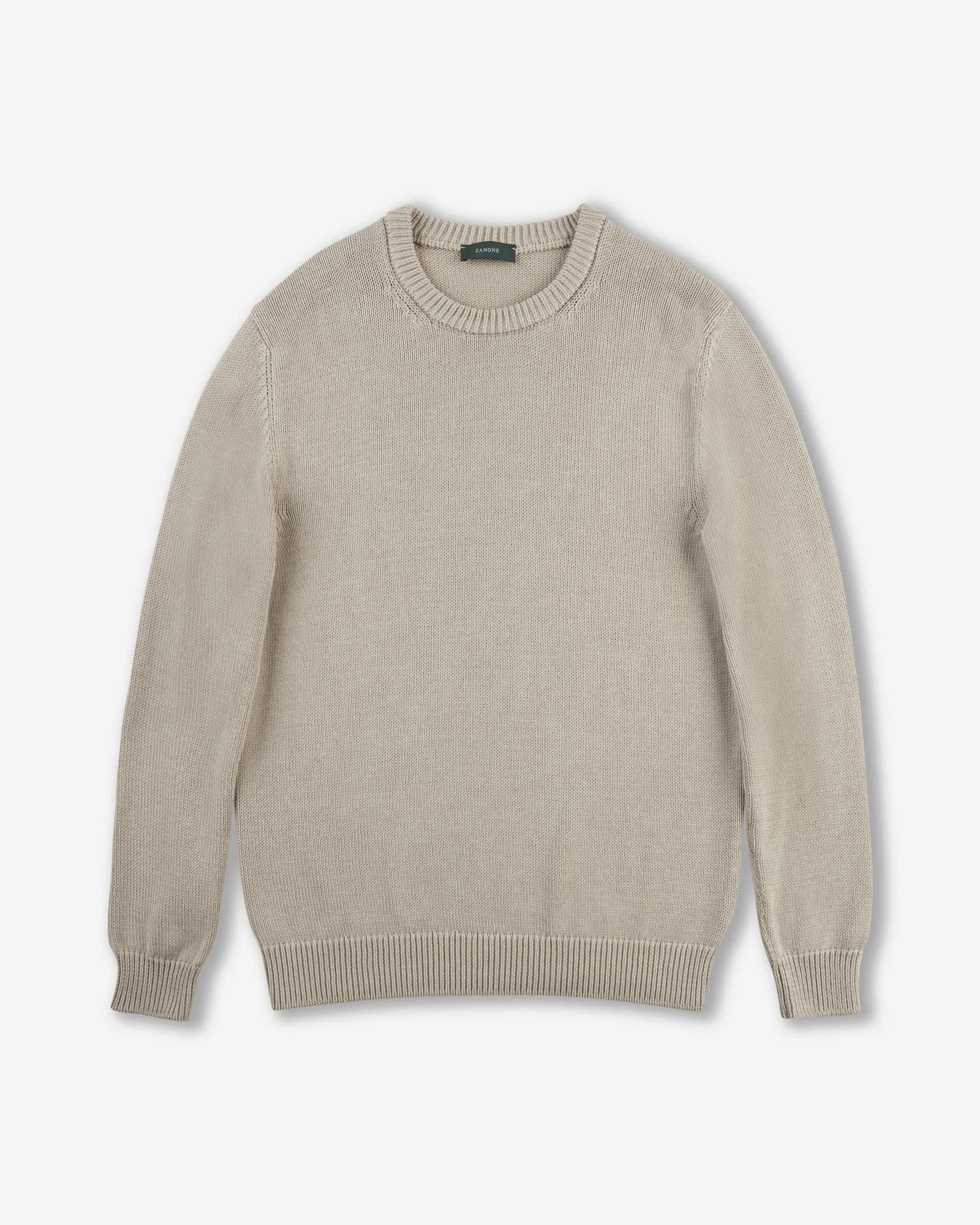 Slim-fit cotton crewneck jumper - 1