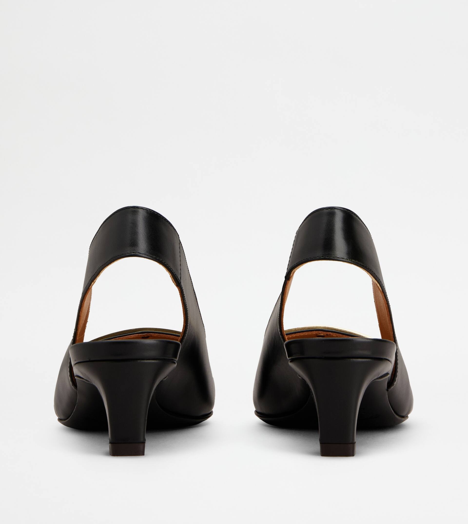 SLINGBACK PUMPS IN LEATHER - BLACK - 3