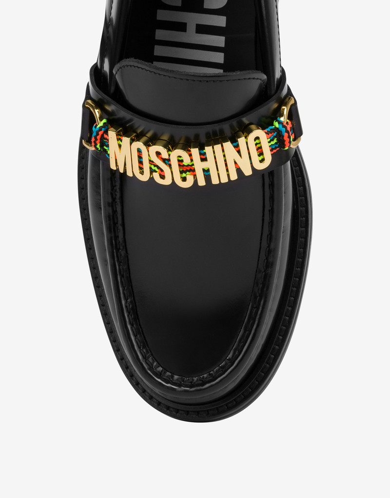 ABRASIVATO CALFSKIN LOAFERS LETTERING LOGO 3