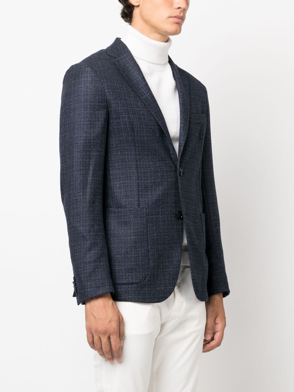 single-breasted tweed blazer - 3