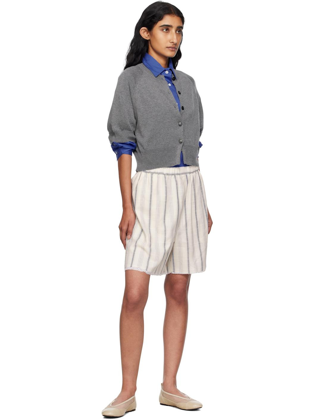 Gray Cotton Cashmere Cardigan - 4