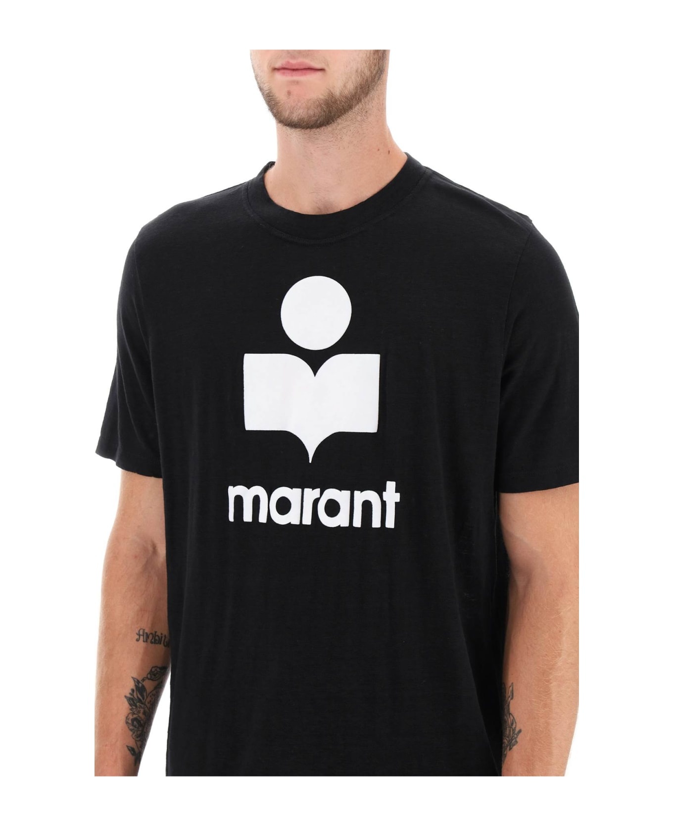 Isabel Marant Karman Logo Linen T-shirt | italist | REVERSIBLE
