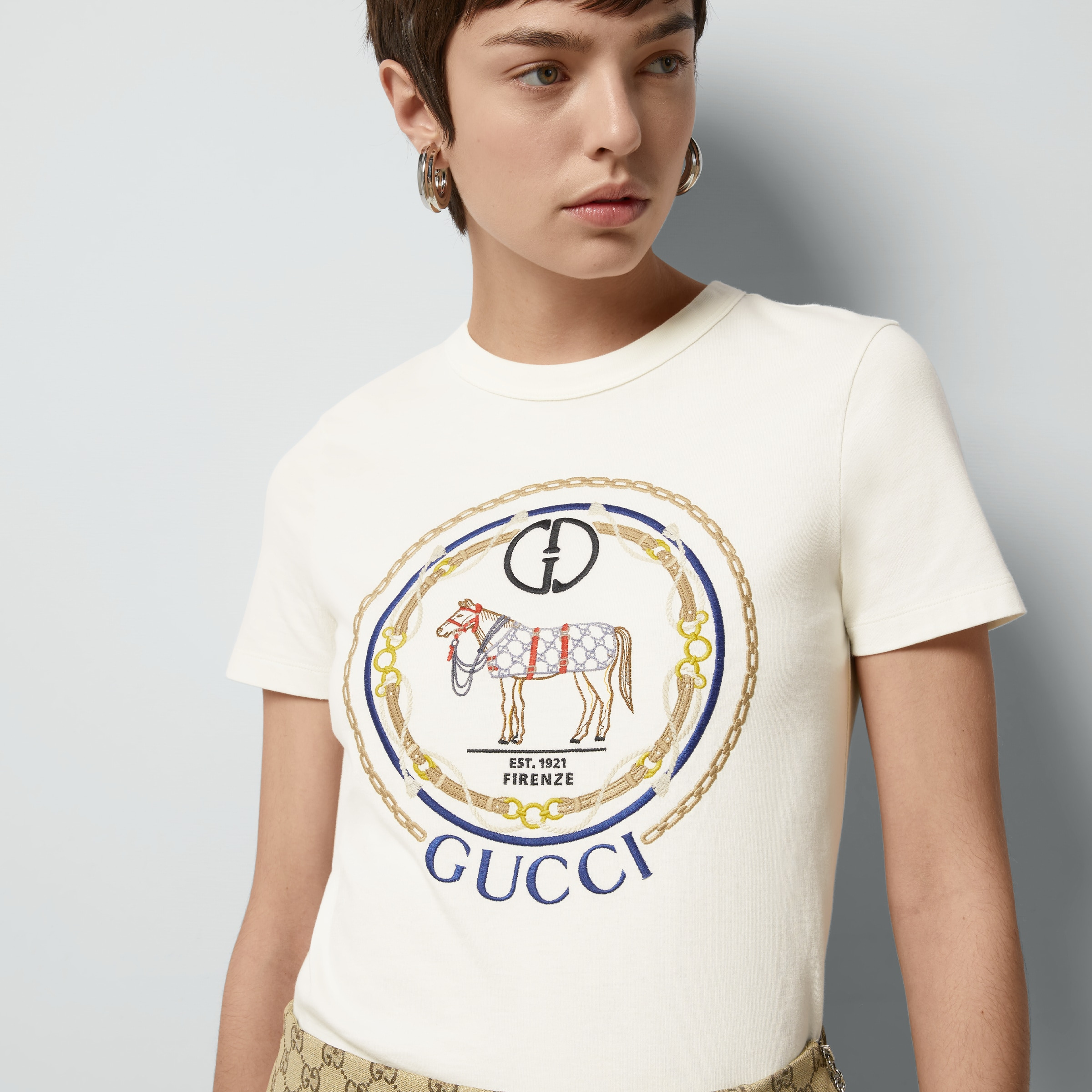 Cotton jersey T-shirt with Interlocking G - 3