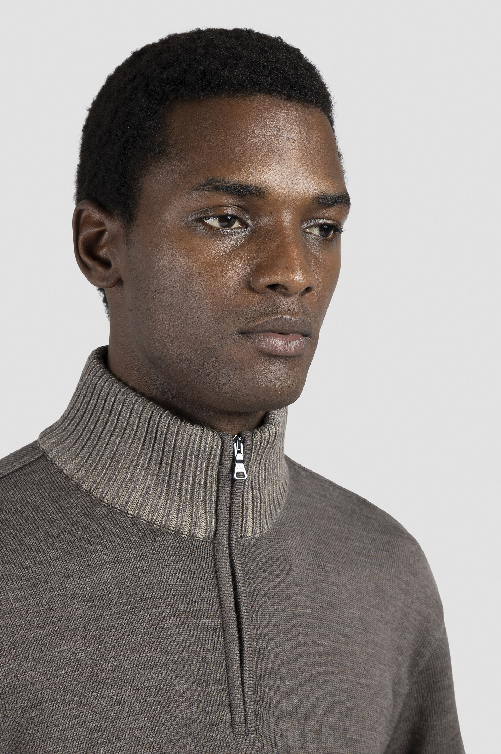 SOFT COOL TOUCH WOOL HALF ZIP SWEATER - 4