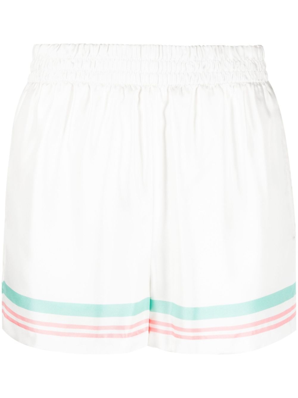 stripe-detail silk shorts - 1