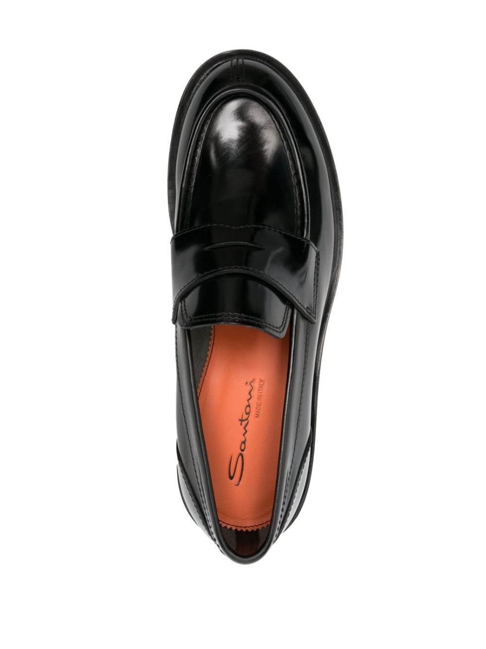 high-shine leather loafers - 4