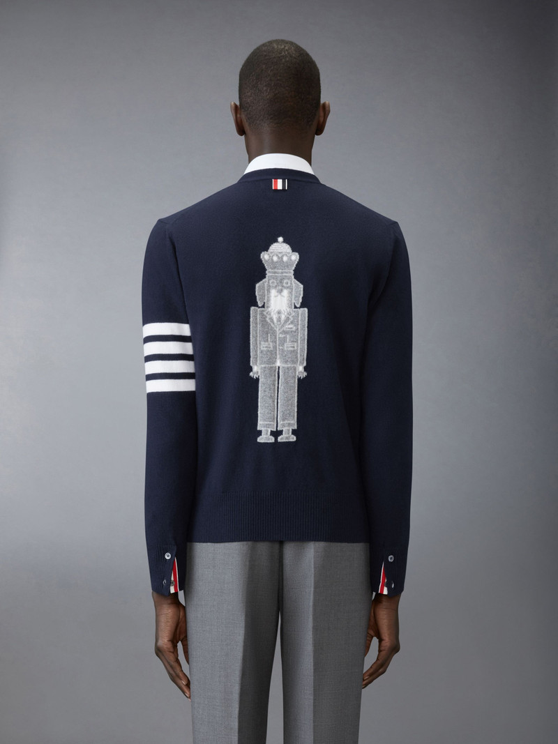 Thom Browne Nutcracker Merino Wool 4-Bar Cardigan outlook