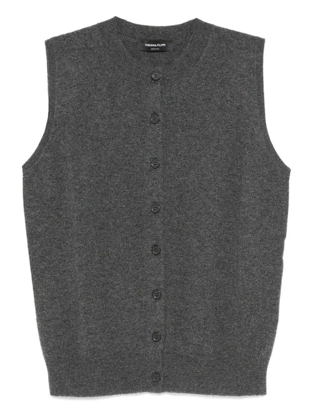 button-fastening sleeveless cardigan - 1
