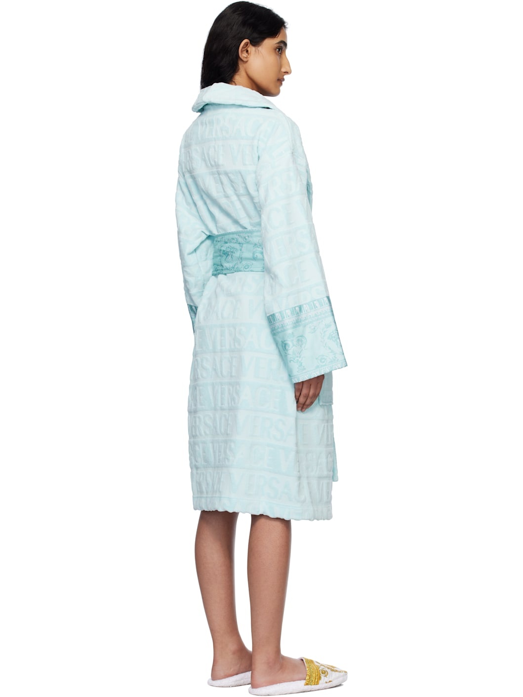 Blue 'I Heart Baroque' Bathrobe - 3