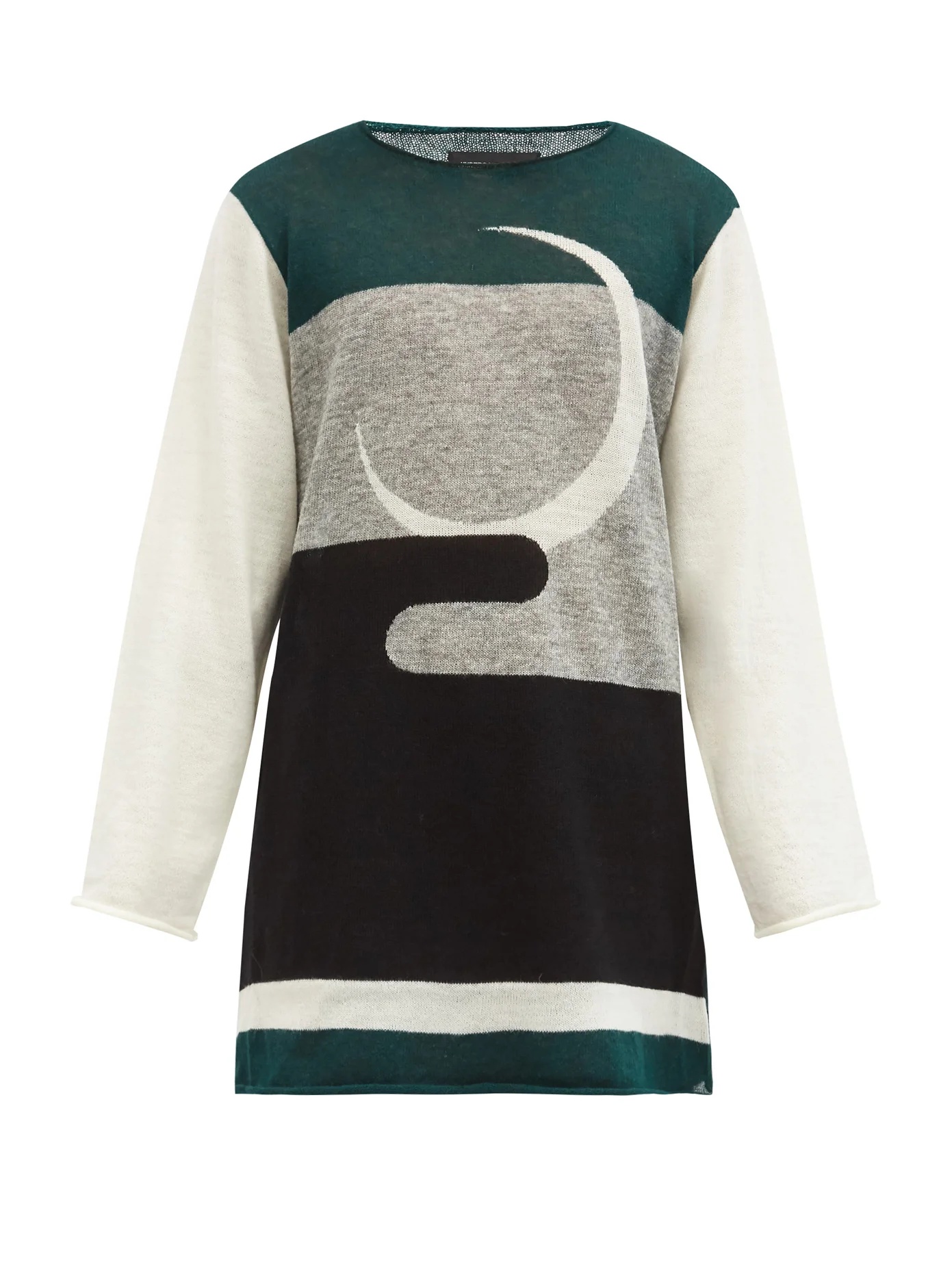 Crescent-jacquard wool sweater - 1