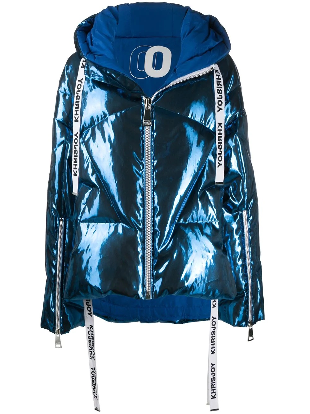 metallic logo puffer jacket - 1