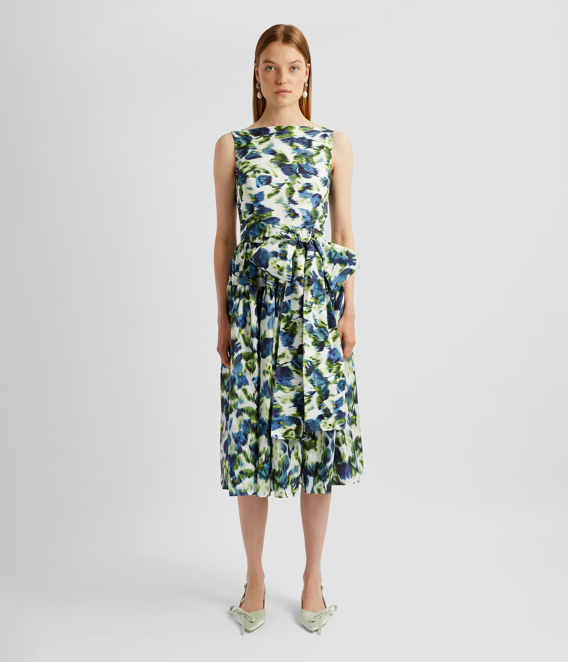 SLEEVELESS MIDI DRESS WITH BOW DETAIL - 2