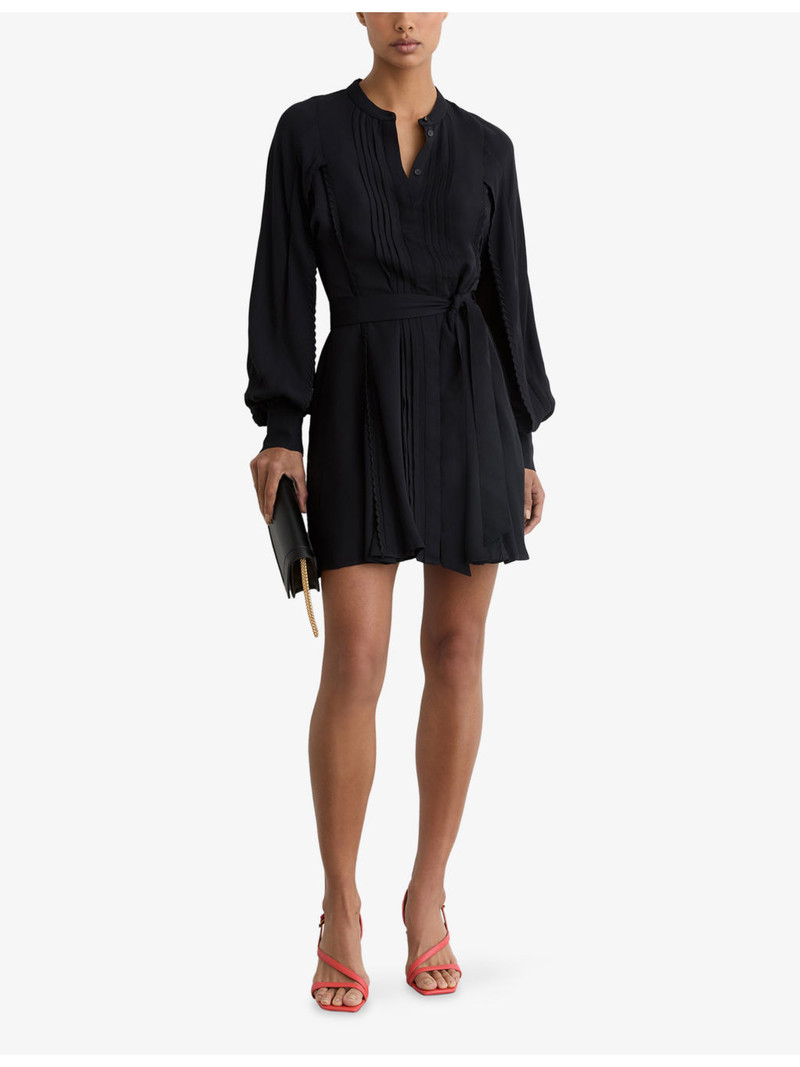 REISS Eliana Belted Woven Mini Dress outlook