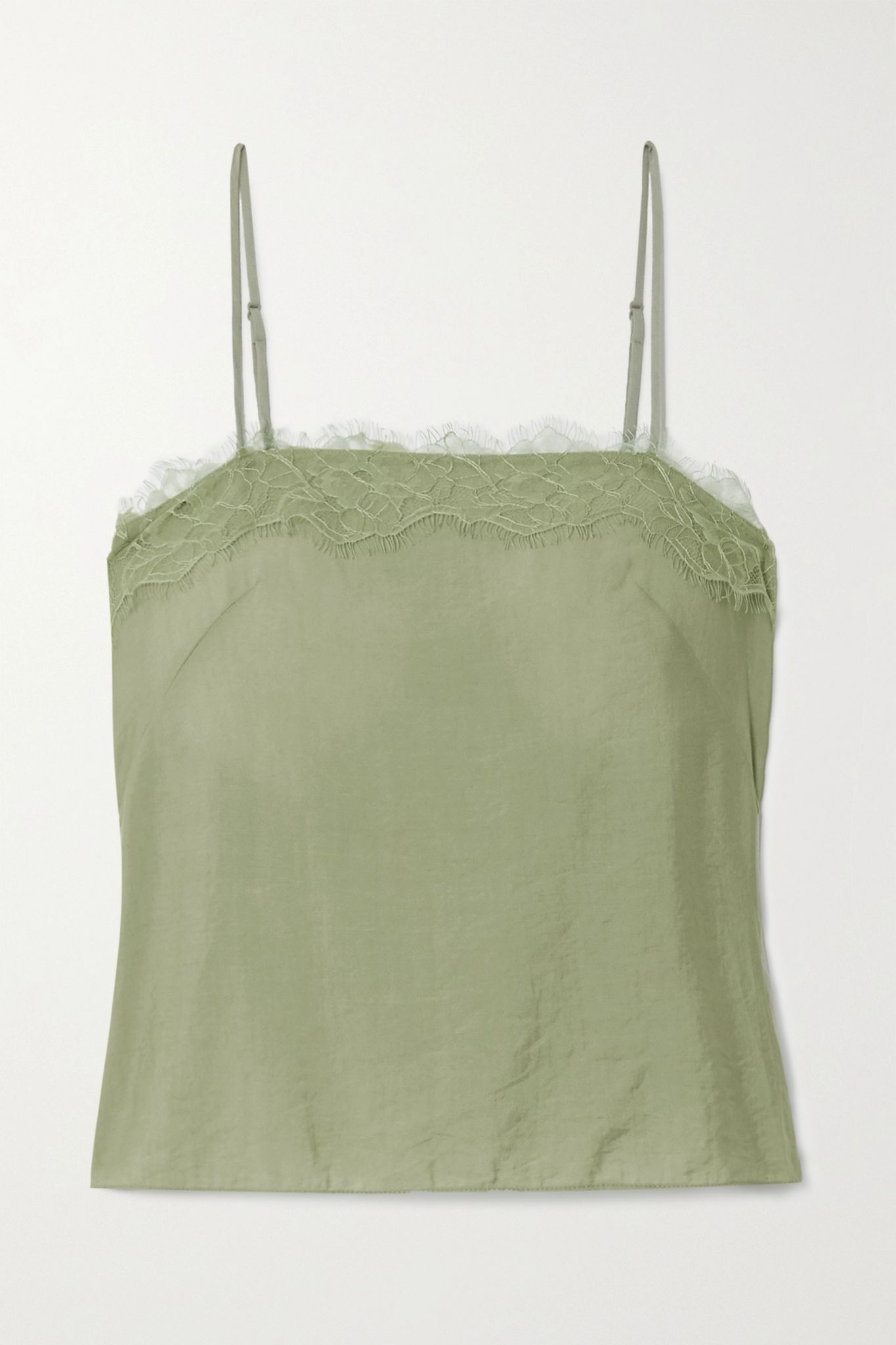 Lace-trimmed satin camisole - 1