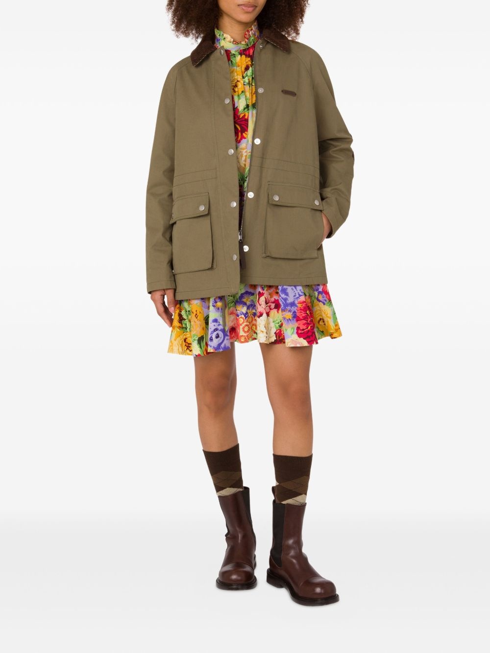 corduroy-collar utility jacket - 2