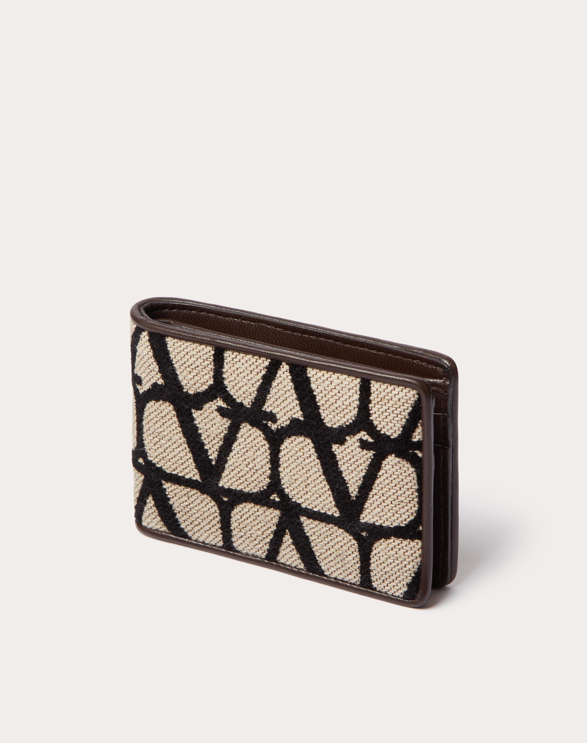 TOILE ICONOGRAPHE WALLET FOR US DOLLARS WITH LEATHER DETAILS - 4