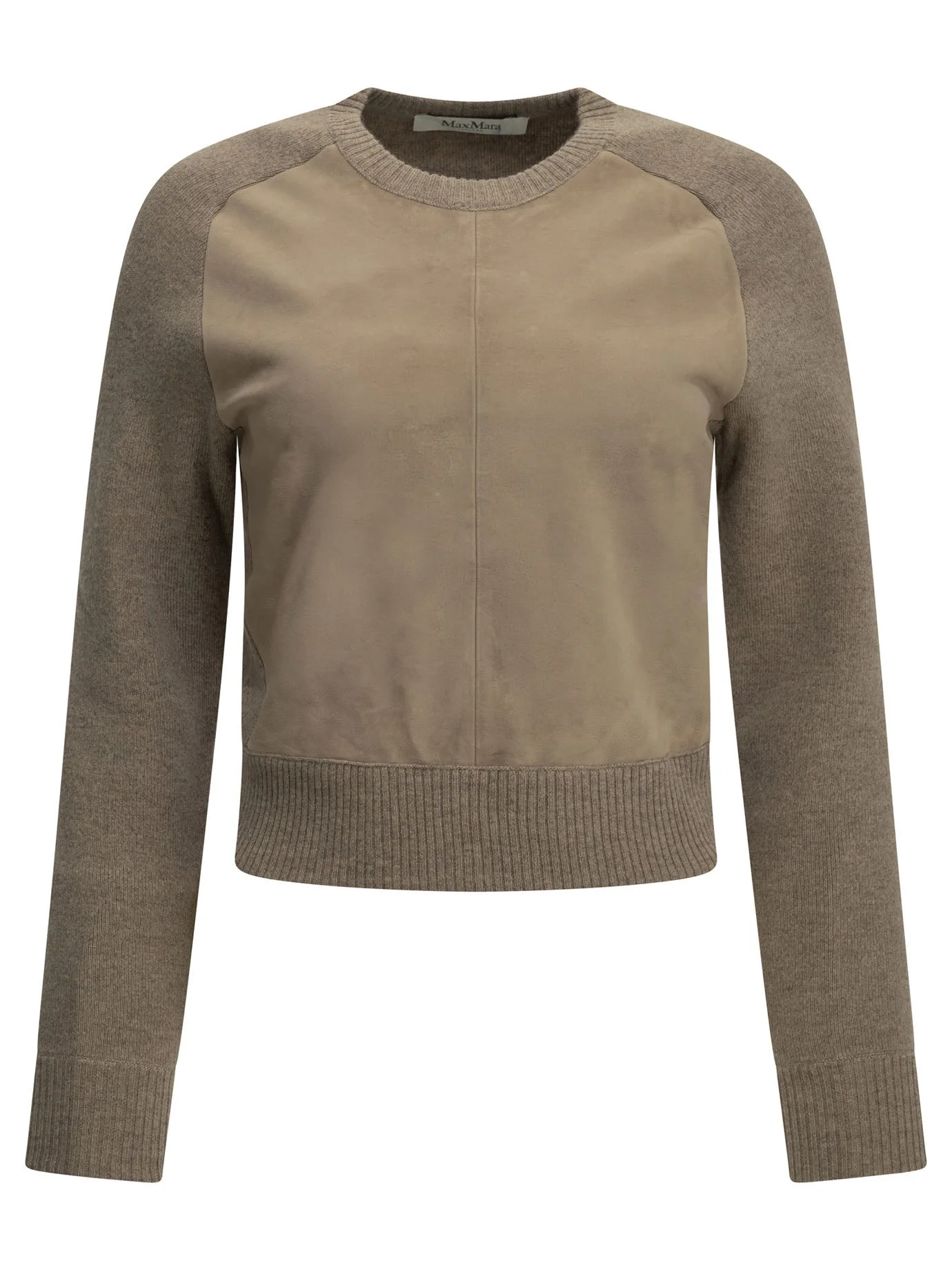 Max Mara Wool Cashmere Crew-neck Sweater Beige - 1
