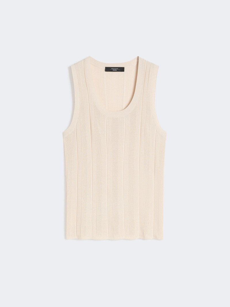 COSE Viscose yarn sleeveless jumper - BEIGE 1