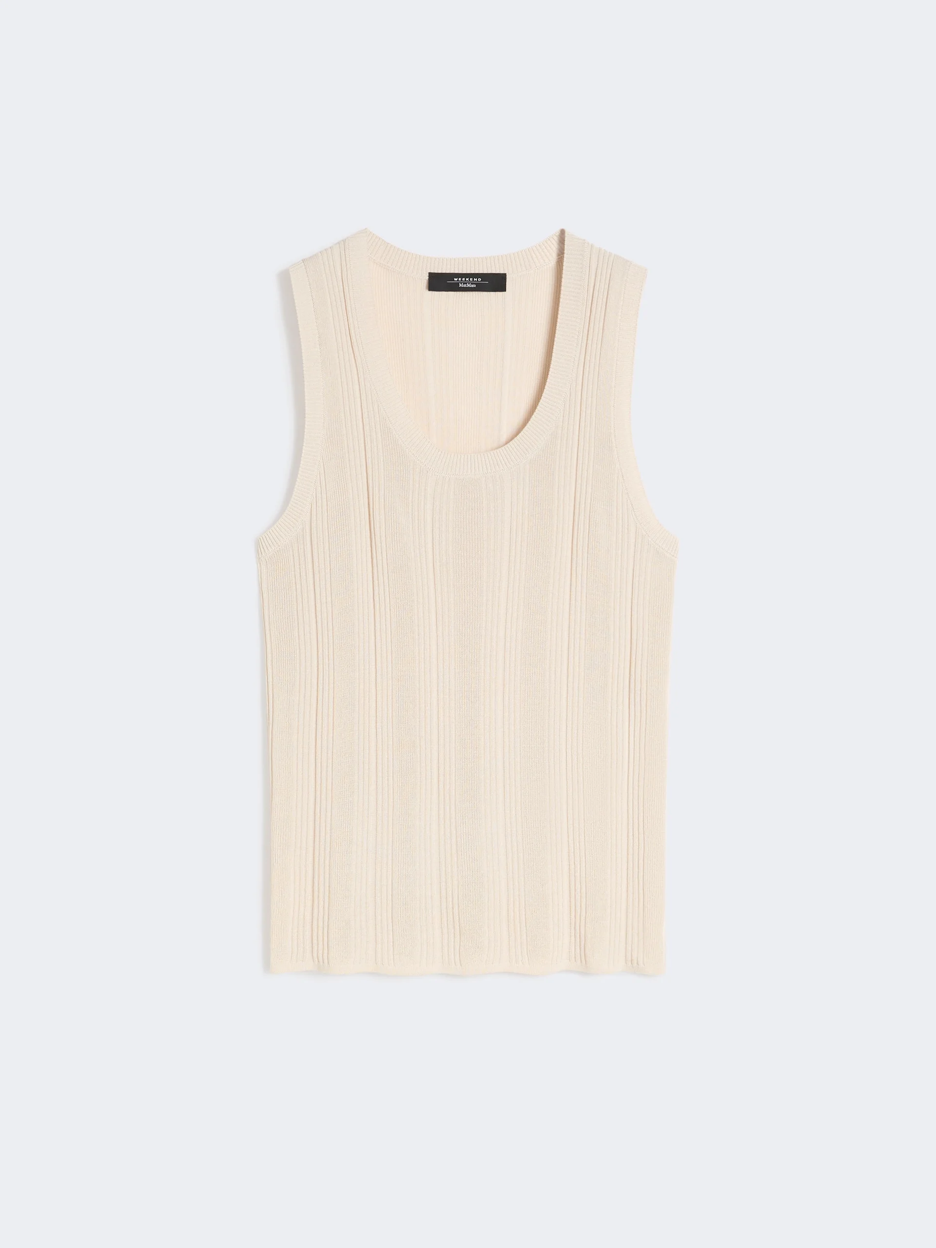 Viscose yarn sleeveless jumper - BEIGE - 1