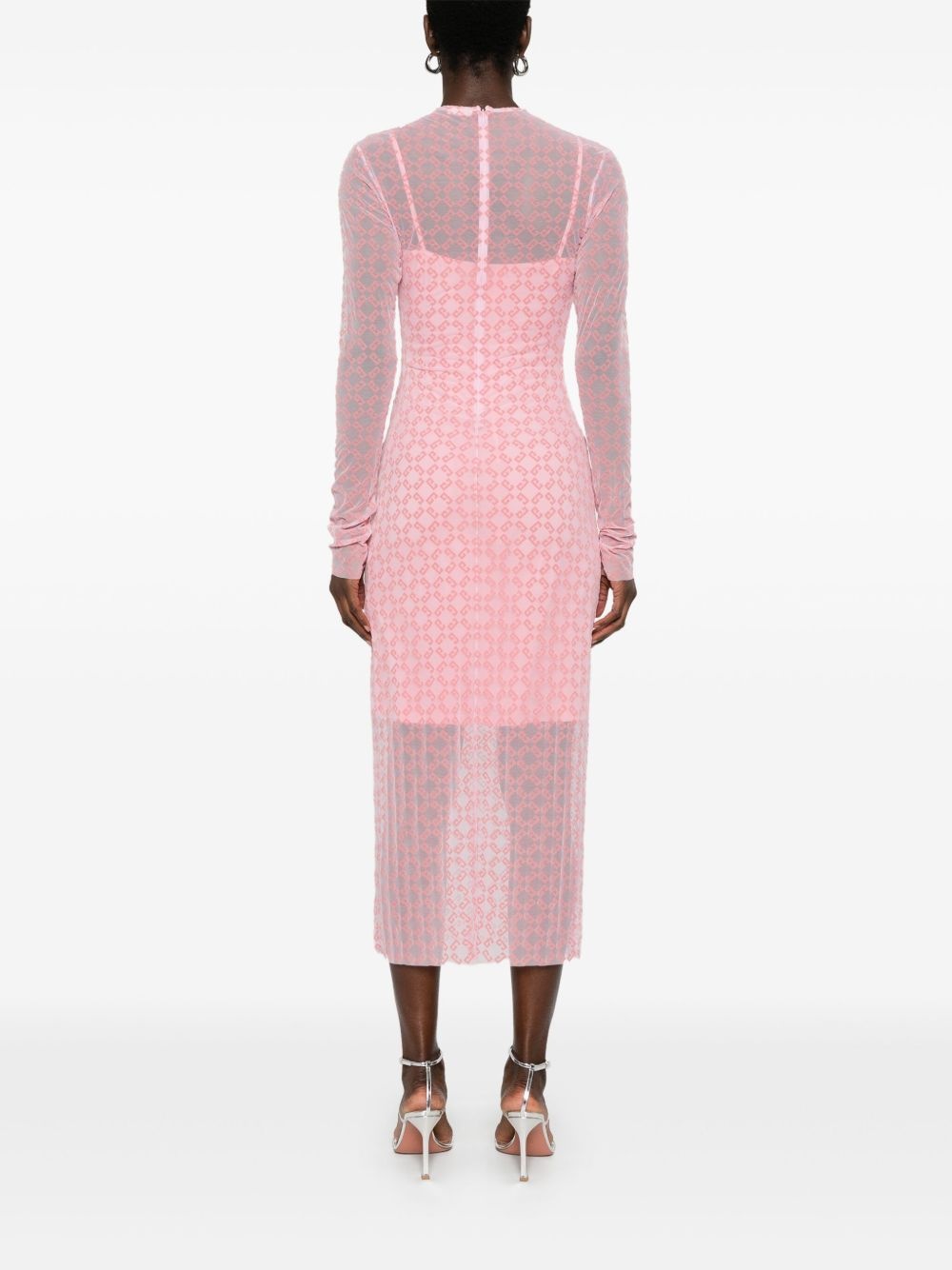 flocked-logo midi dress - 4