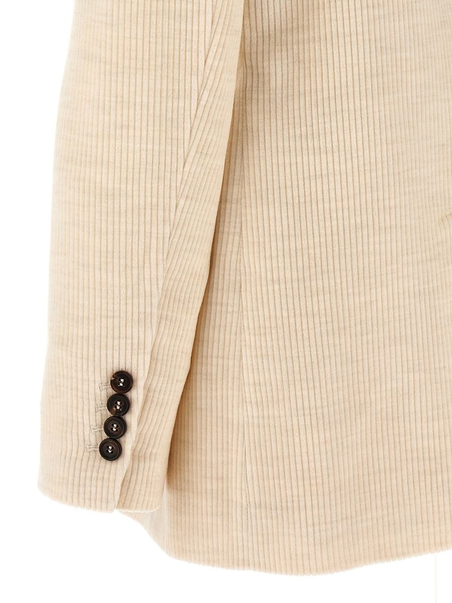 Brunello Cucinelli BRUNELLO CUCINELLI RIBBED VELVET BLAZER - 4