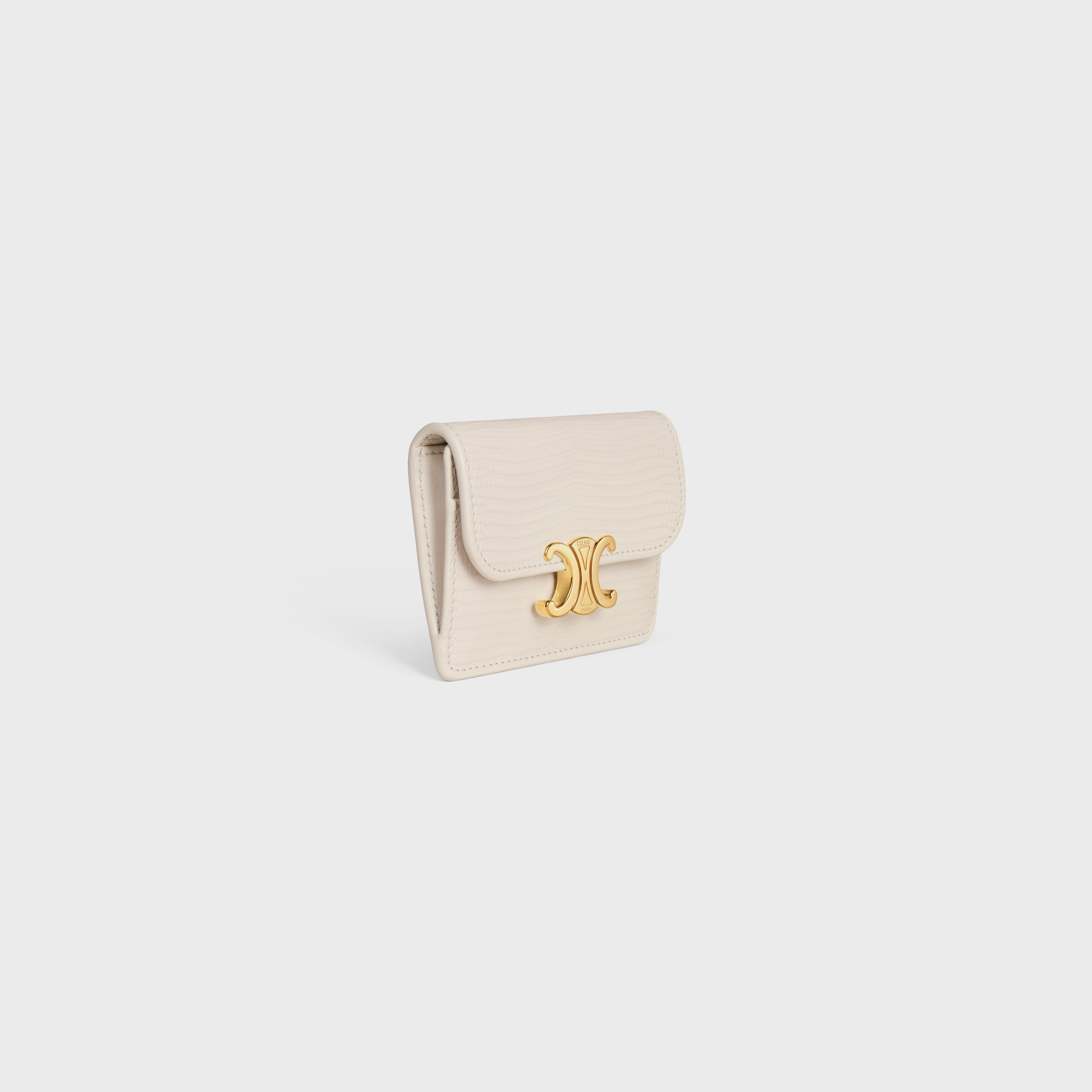 CARD HOLDER WITH FLAP TRIOMPHE IN LIZARD - 2
