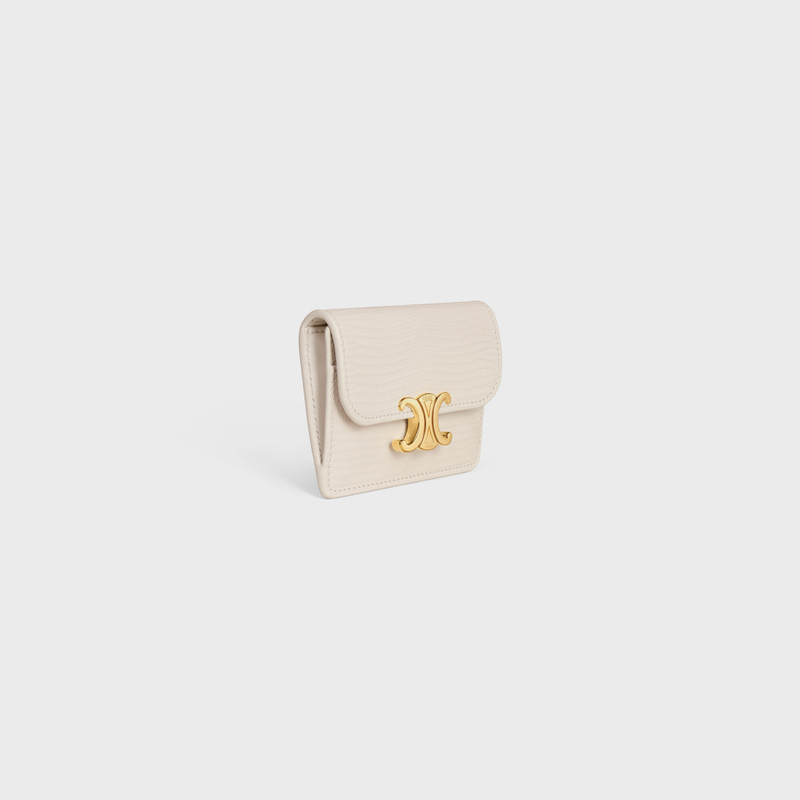 CELINE CARD HOLDER WITH FLAP TRIOMPHE IN LIZARD outlook