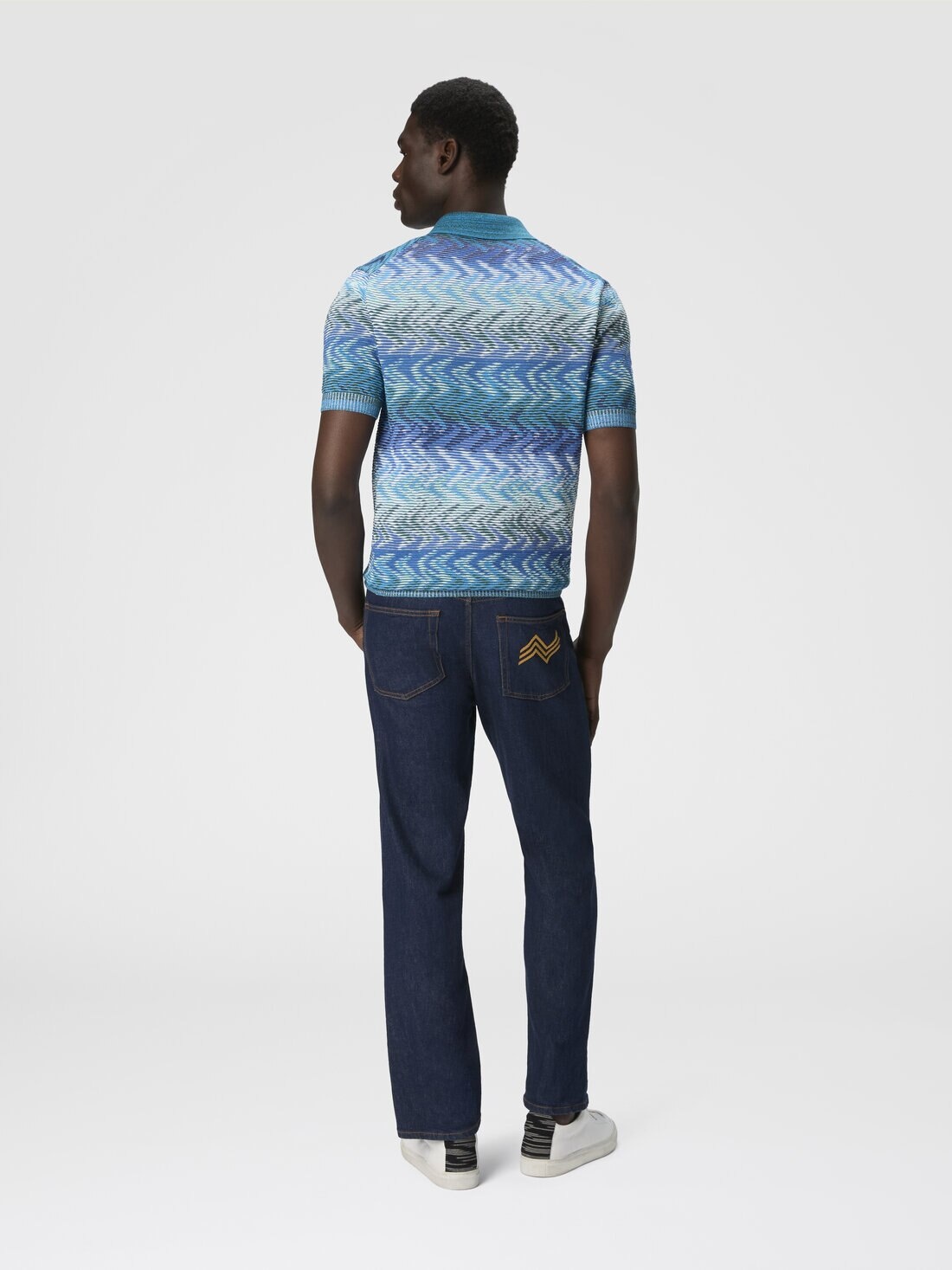 Cotton knit polo shirt with contrasting piping - 3