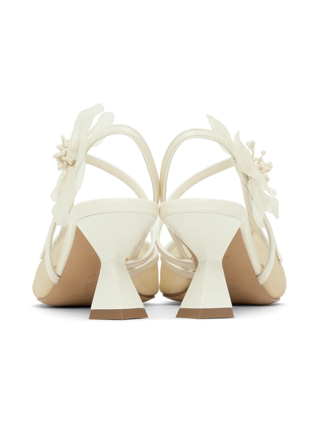 Off-White Slingback Tulle Heels - 2