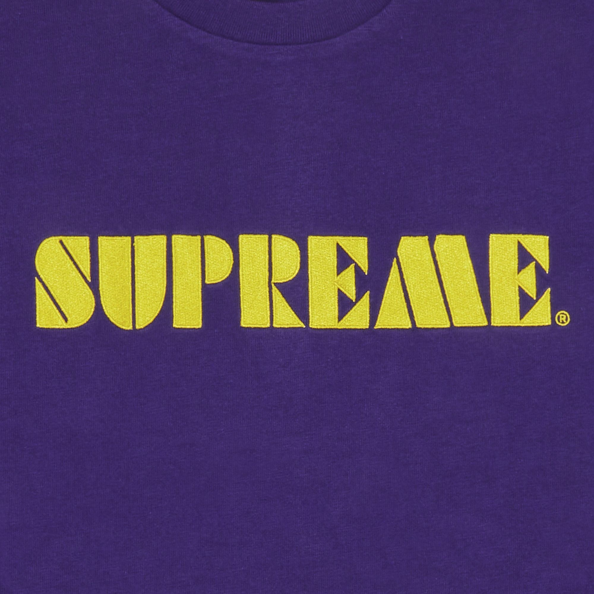 Supreme Stencil Embroidered Short-Sleeve Top 'Purple' - 2