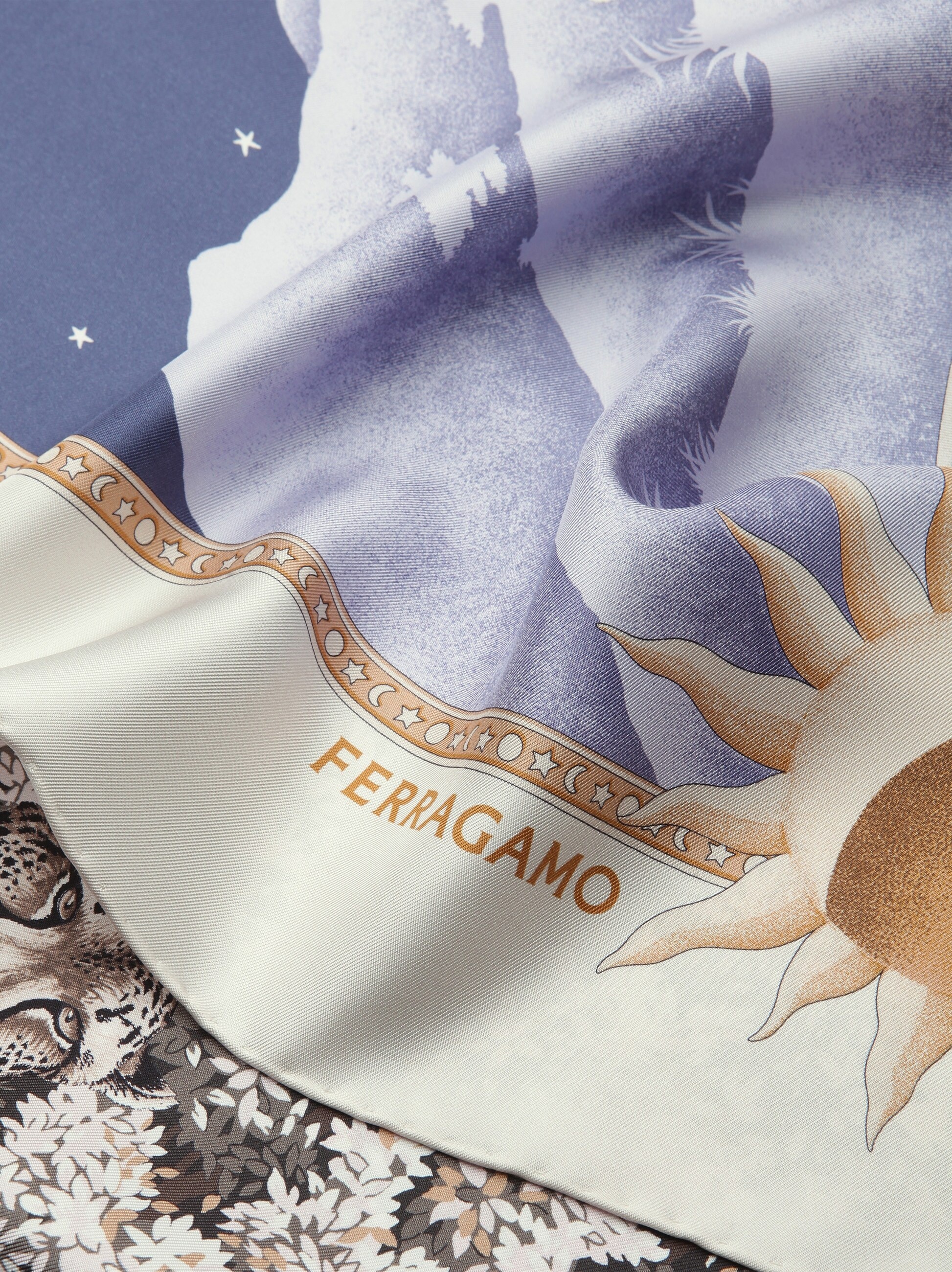 Day & Night print silk foulard - 2